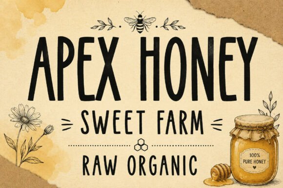 Apex Honey: A Bold Handmade Typeface for Creative Projects